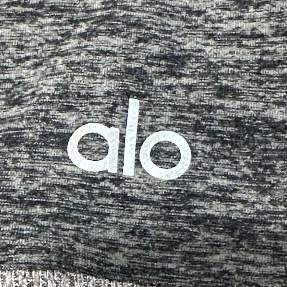 ALO Yoga Grey High Waist Ribbed Knit‎ Lounge Leggings Ruched Small Dance Workout